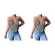 thumbnail image 1 of Chaleco casual Delgado Minnieouse Cuello en V Profundo Gris L, 1 of 6