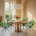 thumbnail image 5 of FOR U DESIGNS Palm Leaf Print Dining Chair Slipcovers with Arms, Waterproof Criss Cross Chairs Cover, Vanity Chair Protector, Mid Back Wide Seat Accent Chairs Covers, 5 of 8