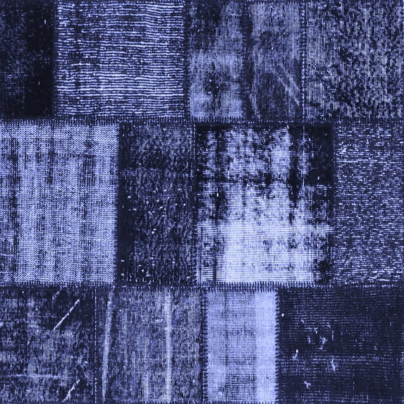 Ahgly Company Machine Washable Indoor Square Persian Blue Bohemian Area Rugs, 5' Square
