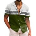 thumbnail image 1 of BOBOGOJP Mens Button Down Shirts Short Sleeve Button Up Shirts Solid Slim Fit Dress Shirt,Green XXL, 1 of 4