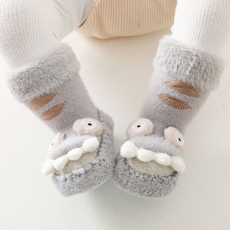 

AURIGATE Clearance! Baby Non Slip Socks Toddler Boys Girls Solid Color Cartoon Dog Socks Keep Warm Plush Kids Soft Non-slip Indoor Toddler Shoes Socks