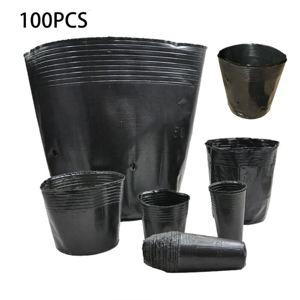 Maceta de plástico de 100 Uds., Maceta de jardín para el hogar, planta de invernadero, vivero, plantación de flores, maceta de cultivo, 12x11 cm sidaley HA6225-08