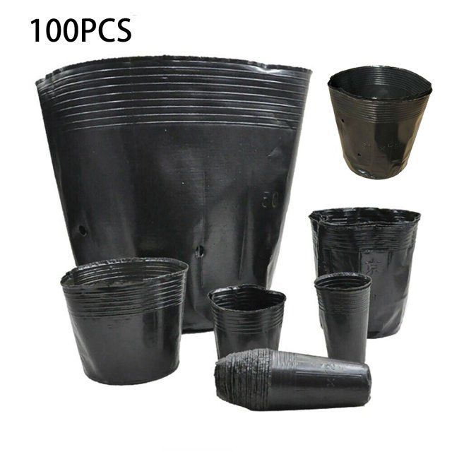 Maceta de plástico de 100 Uds., Maceta de jardín para el hogar, planta de invernadero, vivero, plantación de flores, maceta de cultivo, 12x11 cm Yuarrent HA6225-08