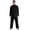 Black#002, variant on Chinese Traditional Tang Suit - Men's Tai Chi Kung Fu Uniform Set, Cotton Linen Martial Arts Apparel for Qi Gong & Shaolin Training White S