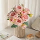 thumbnail image 5 of Flores Artificiales para Al Aire Libre 5 Ramas Philippos Rose Bouquet Simulado de Seda Flor Rosa Mesa Decoración Del Hogar 32cm Seda Blanca Flores Artificiales Ramo de Boda Rosas Flores Artificiales, 5 of 6
