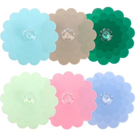 6Pcs Silicone Cup Lids Mug Cover Reusable Silicone Lids for Cups Mugs Beer Glasses