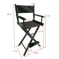 thumbnail image 2 of Set of 2 Outdoor Indoor Wooden Folding Chair, Portable Canvas Director Chair for Picnic Beach Camping Event Backyard Barbecue, Blace, 2 of 8