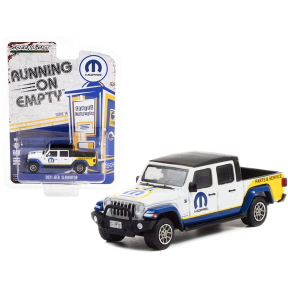 Greenlight Collectibles 1/64 2021 Jeep Gladiator, Mopar Parts & Service, Running on Empty Series 14
