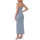 thumbnail image 3 of Vestido Maxi Bodycon Inspire Chic para Mujer con Tirantes Espagueti Elásticos 2025, Vestido Largo con Abertura para Fiesta y Club XL Azul Gris, 3 of 6