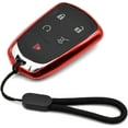 thumbnail image 5 of Chrome Finish Red TPU Key Fob Protective Cover Case For 2015-up Cadillac ATS CTS CT6 ELR XTS XT5 SRX Escalade (Please Verify Your Actual Key Before Buying), 5 of 9