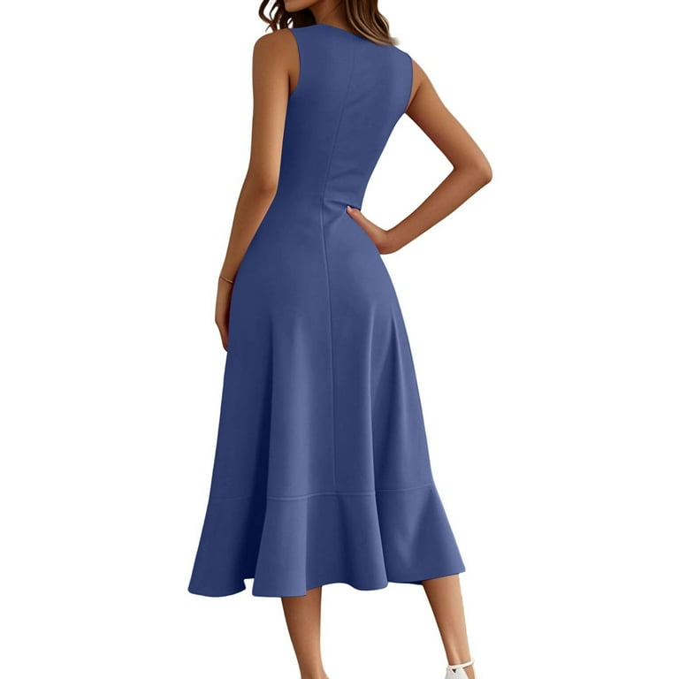 Uocefik Women's Cocktail Party Formal Wedding Guest Church Dresses, Modest Graduation Prom Evening Dress Navy M, Size: Medium Uocefik Women's Cocktail Party Formal Wedding Guest Church Dresses, Modest Graduation Prom Evening Dress Navy M, Size: Medium