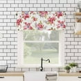 thumbnail image 4 of Watercolor Rose Kitchen Curtain Valances for Windows Farmhouse Short Curtains, European Pastoral Pink Floral Rod Pocket Valance Curtain for Bedroom Cafe Living Room 54""x18"", White, 4 of 6