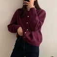 thumbnail image 4 of PIKADINGNIS New Solid Color Sweater Cardigan Women Korean Single Breasted Outer Wear Cardigans Woman Long-sleeved Knitted Jumpers Tops, 4 of 6