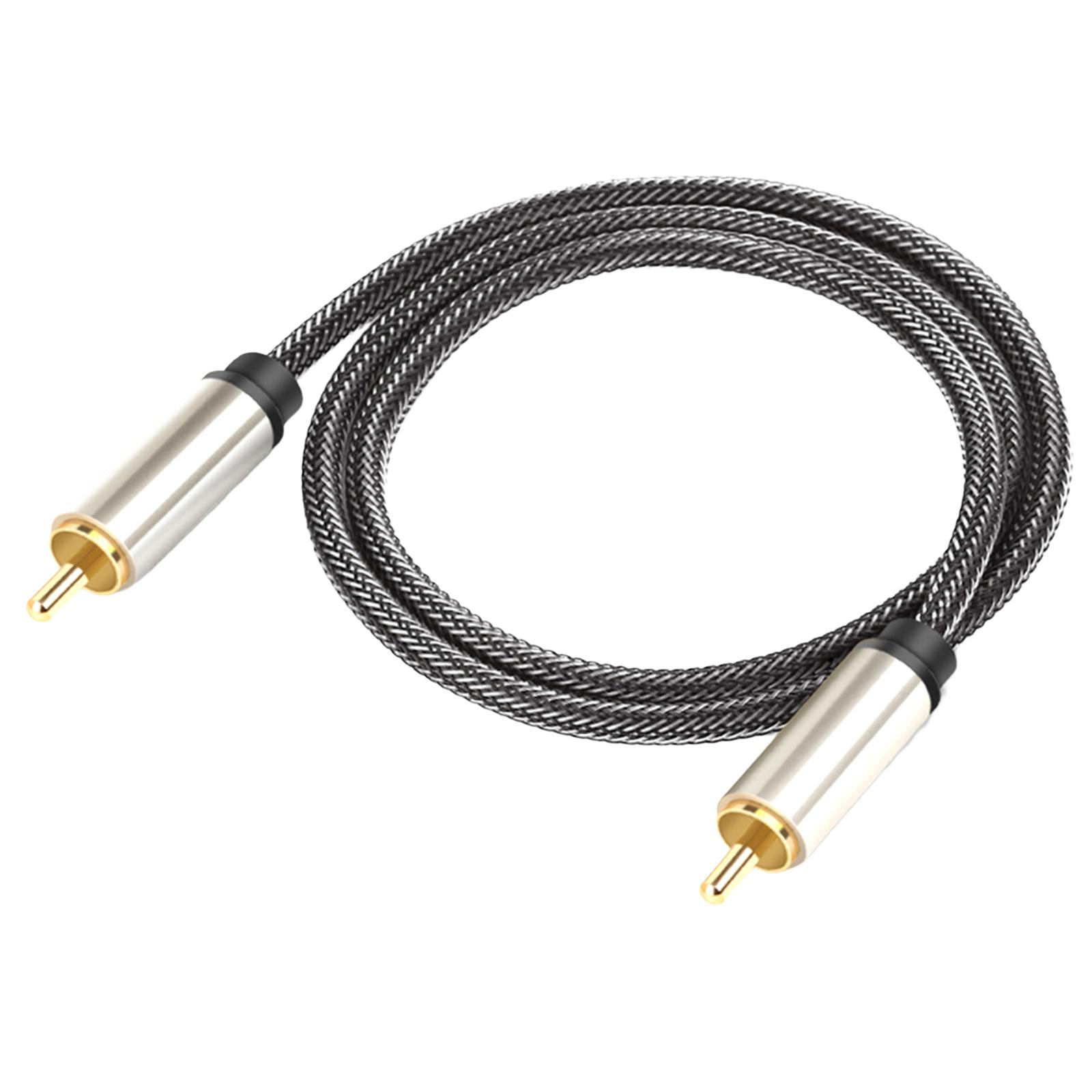 Coaxial Digital Audio Cable/ 1 Male to 1 Male RCA Stereo Cable HiFi 5.1 SPDIF Connector/ for Soundbar Home Theater HDTV Speaker , 1.5m - image 1 of 3
