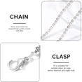 thumbnail image 4 of 1 pieza Cadena de cintura de cristal brillante con diamantes de imitación Cadena de cintura plateada para verano para el vientre Joyas de playa Accesorios de cadena corporal para mujeres y niñas, 4 of 4