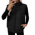 thumbnail image 2 of Womens Zip Up Vest Stand Collar Padded Sleeveless Versatile Winter Outerwear Vest, 2 of 9