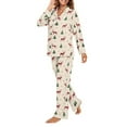 thumbnail image 5 of DISNIMO Deer Tree Print Women's 2 Piece Lounge Sets Christmas Printed Long Sleeve Sleepwear Comfy V Neck Nightwear with Long Pajama Pants Button Down Ladies Lounge Sets, XL, 5 of 7