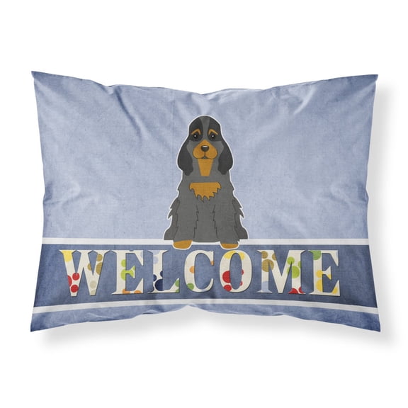 Carolines Treasures BB5674PILLOWCASE Cocker Spaniel Black Tan Welcome Fabric Standard Pillowcase Standard multicolor