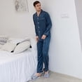 thumbnail image 5 of Hwmodou Mens Sleepwears Valentine's Day Love Heart Cute Printed Solid Nightwear Long Sleeve Night Gown Set For Couples Silk Robe Comfort And Style Plus Size Pajamas Gift For Man, 5 of 9