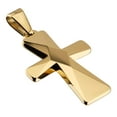 thumbnail image 5 of MJ Metals Jewelry Tungsten Carbide Small Gold Plated Cross Pendant Necklace 22" Stainless Steel Narrow Cuban Chain, 5 of 7