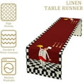 thumbnail image 4 of Cotton Linen Table Runner Chef Kitchen Knife Fork Rectangle Table Collection Black White Plaid Table Setting Decorations for Dinner Wedding Birthday Party 13x71Inch, 4 of 6