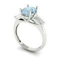 thumbnail image 2 of Three-Stone Engagement Ring for Women - 2.5ct Natural Aquamarine in 14K White Gold Promise Ring, 2 of 6