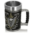 thumbnail image 3 of Viking Warrior Skull Beer Mug, Baroque Pattern Nordic Beer Stein, Stainless Steel Viking Cups for Men and Father’s Day Gift 600ml, 3 of 9