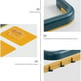 thumbnail image 3 of Bewildely Toallero montado en la pared para baño, cocina, almacenamiento, barra doble, punzón plegable, soporte organizador para el hogar Accesorios de baño Azul amarillo Bewildely HA065061-01B, 3 of 6