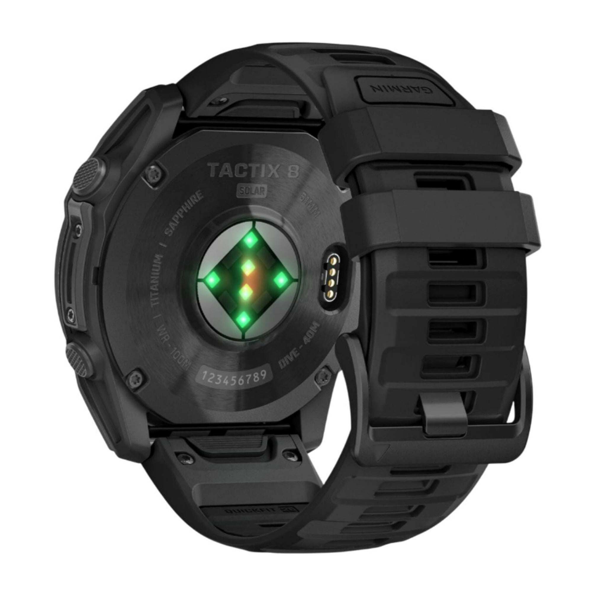 Garmin Tactix 8 51mm Sapphire Solar Elite Edition Smartwatch (Black) Bundle with Clip-On Light