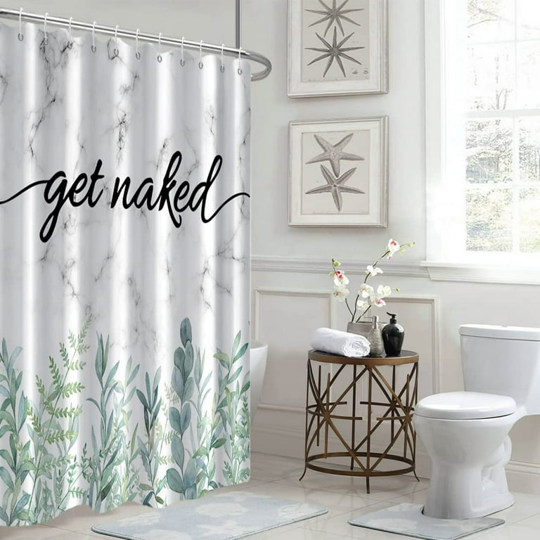 Sage Green Eucalyptus Leaf Shower Curtain Watercolor Bathroom Accessories  Set