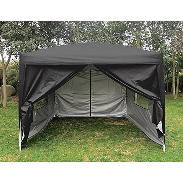 Big Sales!Quictent privacy 10x10 Black Mesh Curtain EZ Pop Up Party