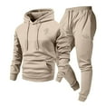 thumbnail image 3 of Ceisia Men's Loose Fit Line Art Heart Print Hooded Sweatshirt & Jogger Set - Warm Stretch Casual Two-Piece Tracksuit Gifts, 3 of 5
