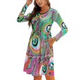 thumbnail image 1 of Eyeball Pattern-Color Alt Square Neck Dress New Plus Size Elegant Women Waist Tight Dress Alternate Colors Colorful Eyeball, 1 of 5
