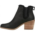 thumbnail image 2 of Toms Everly Black Leather/Faux Shearling Pull On Block Heel Fashion Boots (Black Leather/Faux Shearling, 5), 2 of 5