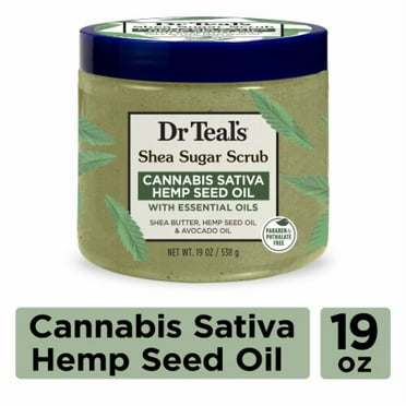 Dr Teal's Cannabis Setiva Hemp Seed Oil Shea Sugar Scrub 19 oz - Pack of 2