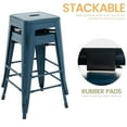thumbnail image 3 of Stackable Metal Bar Stools Set of 2, Counter Height Bar Stools 24 Inches Industrial Bar Chairs Patio Stool, Backless Stool Indoor Outdoor Classroom Kitchen Stools Bar Chairs(Distressed Blue), 3 of 5