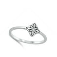 thumbnail image 4 of Simple Delicate Studded Flower Ring .925 Sterling Silver Band White CZ Jewelry Female Size 9, 4 of 4