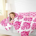 thumbnail image 4 of Erosebridal Baroque Gothic Print Bedding Full Comforter Set,Blue Boho Floral Down Comforter,White Pink Jacquard Bedding Sets Full with Comforter,Super Cozy Room Decorative Reversible,3 Pieces, 4 of 8