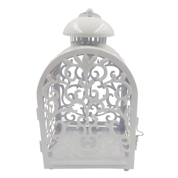 Cateissary Candelero hueco clásico, farol de viento de hierro, candelero de estilo europeo, farol de tallado para el hogar, boda, cafetería Decoración del hogar Cateissary HA019873-00