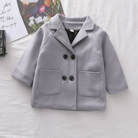 

Leutsin Toddler Baby Kids Boys Girls Thick Warm Solid Coat Clothes Child s Winter Woolen Coat