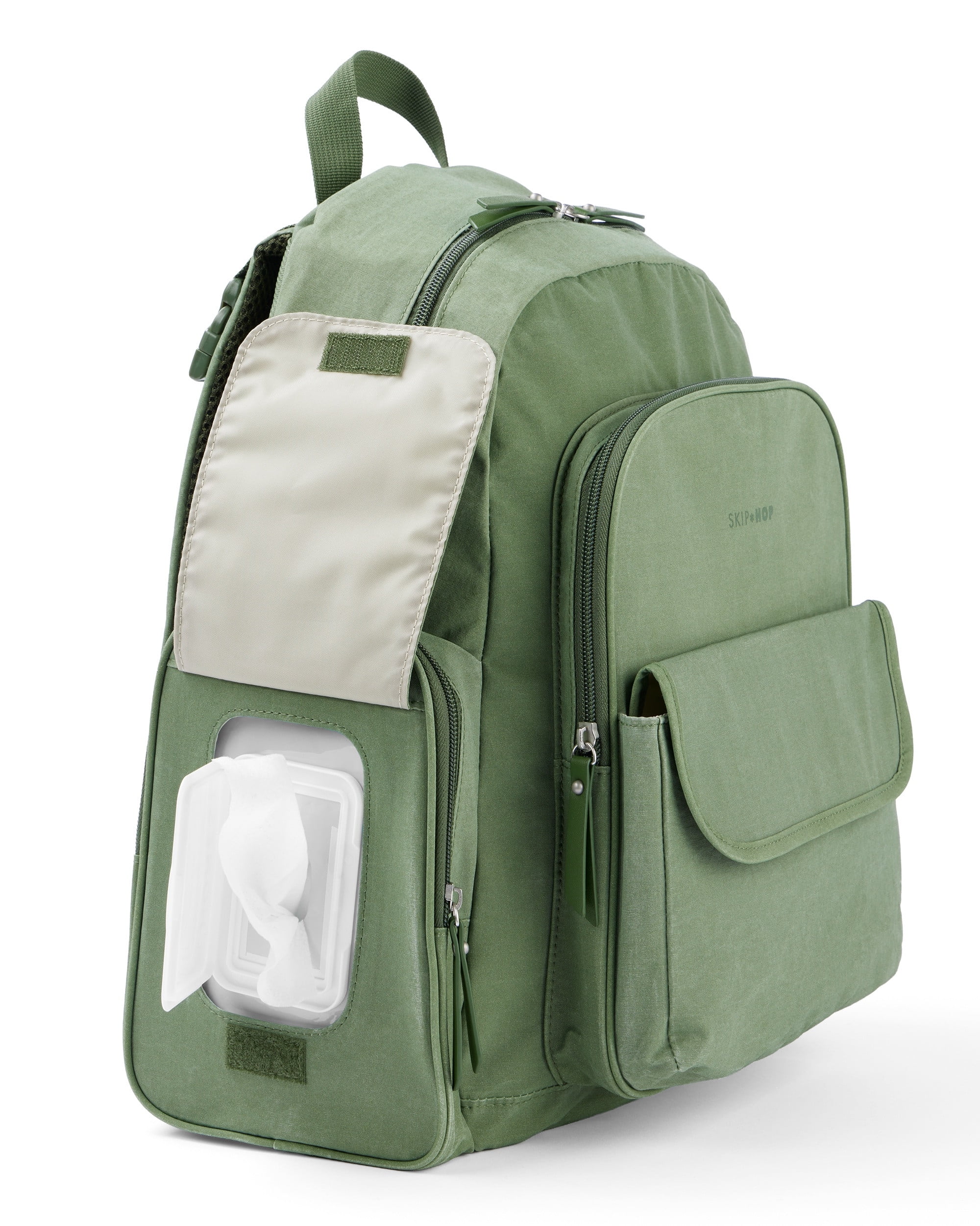 Skip Hop Diaper Backpack, Luna Diaper Backpack, for All Age Groups, Sage