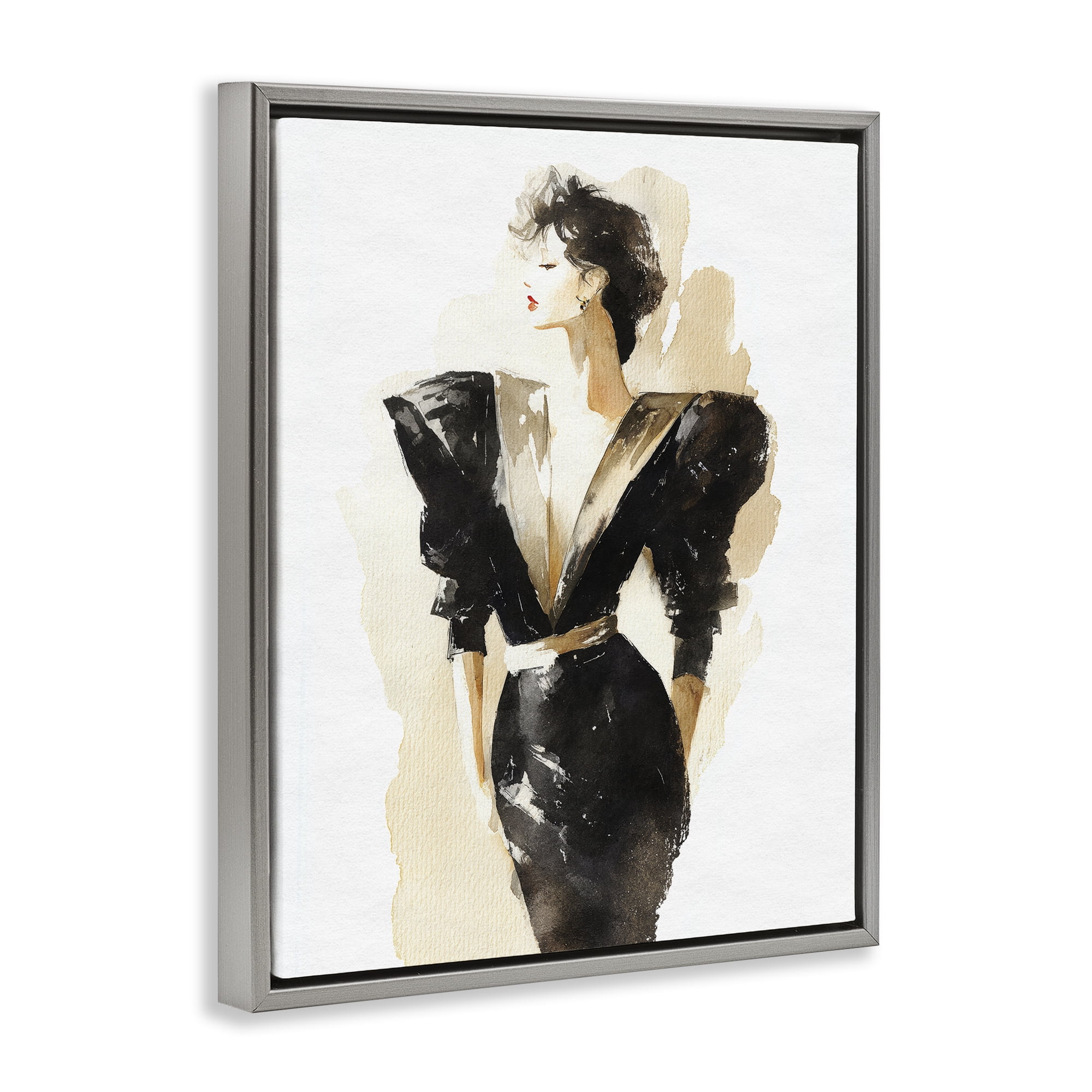 Stupell Industries Timeless Velvet Attitude Gray Framed Floater Canvas Wall Art, design by Svetlana Aleynikova