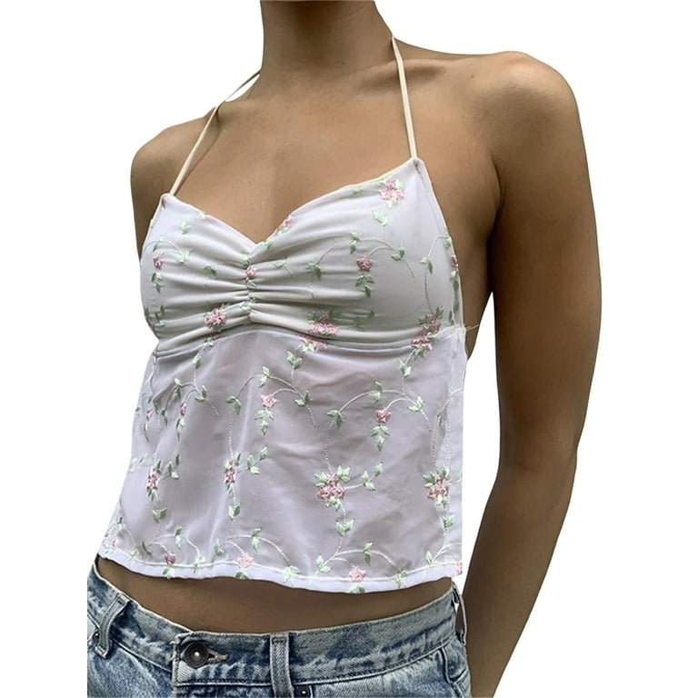 夢叶【willfully】2way cropped cami Women Y2K Cami Tank Top Spaghetti Strap V Neck Camisoles