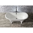 thumbnail image 2 of Aqua Eden VCTNDS6731NLW 67-Inch Cast Iron Oval Double Slipper Clawfoot Tub (No Faucet Drillings) in White, 2 of 7