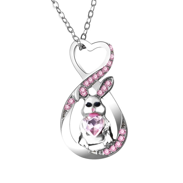 Fiudx Collar con Colgante de Cristal de Línea Curva para Mujer