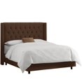 thumbnail image 1 of Skyline Upholstered Diamond Nail California King Bed in Chocolate, 1 of 2