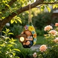 thumbnail image 5 of Whimsical Solar Fruit Buddies Hanging Lamp, Waterproof Resin Figurine Light for Tree & Garden, Cute LED Glow Ornament for Outdoor Patio Landscape Decor, 5 of 6