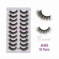 thumbnail image 1 of Pestañas Postizas Aspecto Natural 10 Pares de Pestañas Adhesivas Reutilizables, A05, 1 of 4