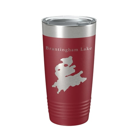

Brantingham Lake Map Tumbler Travel Mug Insulated Laser Engraved Coffee Cup New York 20 oz Maroon