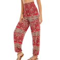 thumbnail image 3 of Pantalones fruncidos Nikou cintura alta casuales estampados S M L XL XXL, 3 of 3